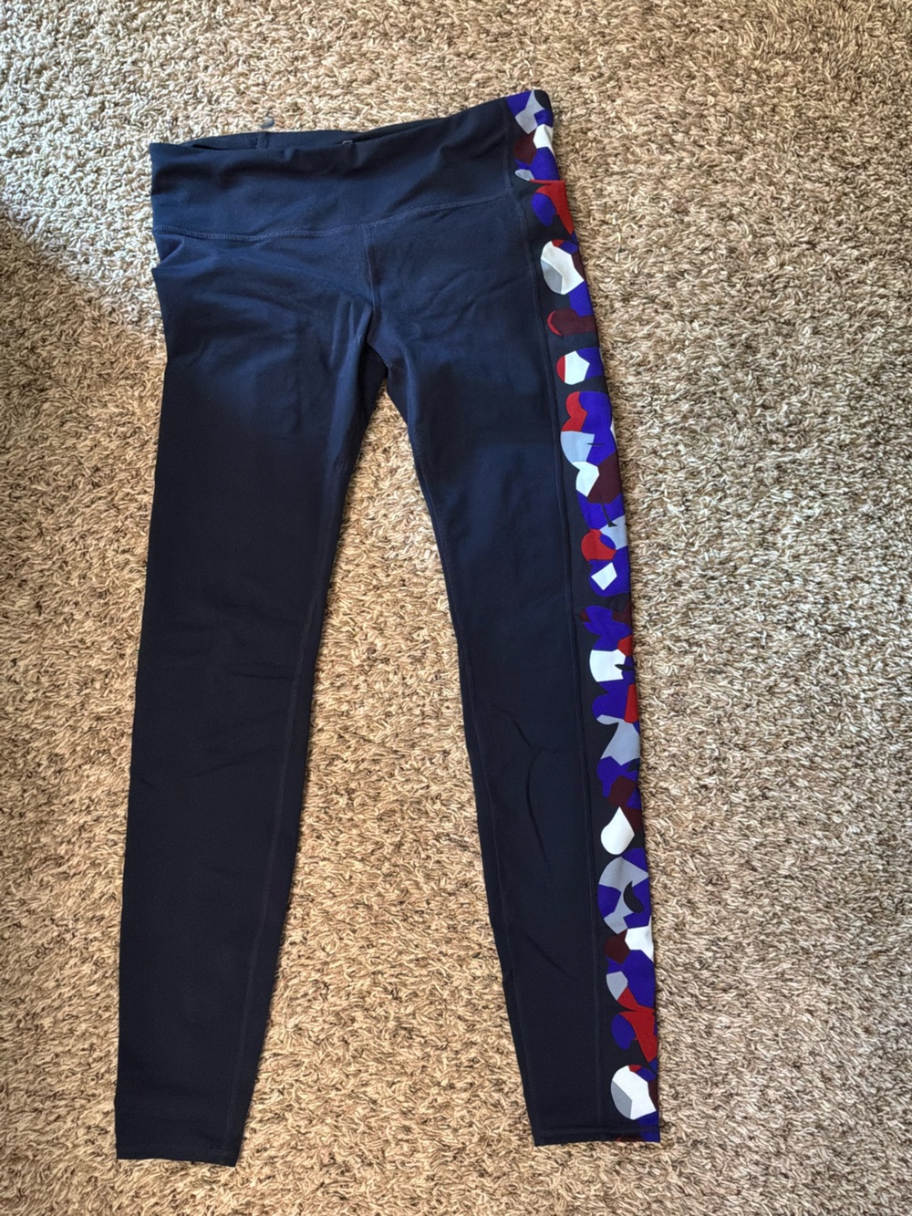 GAP Navy Leggings with Blue, Red, Purple and White Side Trim